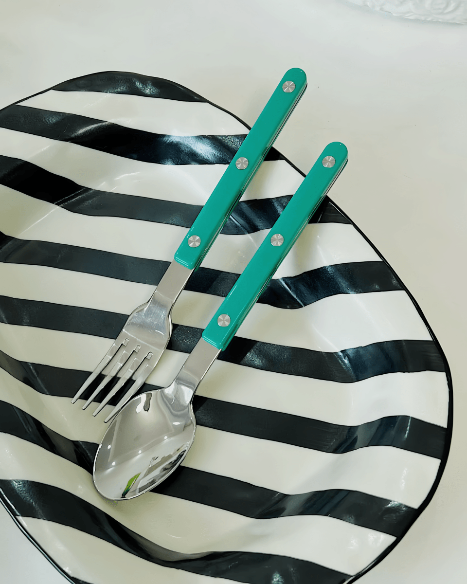 10 Pcs Modern French Rivet Cutlery Set - Bistrot Style Flatware