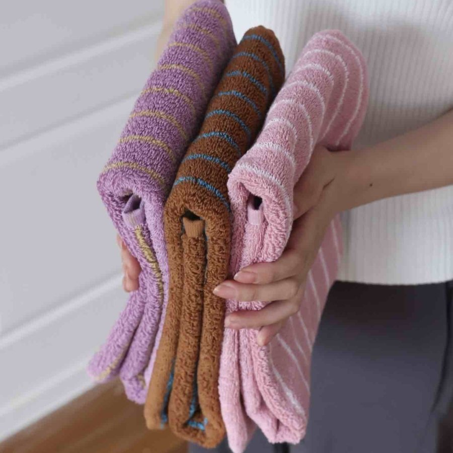 Ultra Soft Absorbent Retro Stripe Bath Towel - 100% Organic Cotton